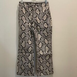 Choosy Snakeskin Print Faux Leather High Rise Pants Size 2 NEW